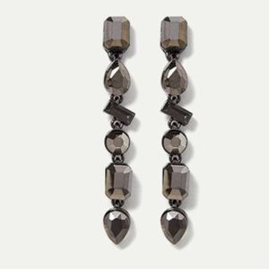 Black Multi Stone Pendant Earrings